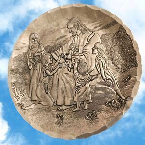 Wendell August Forge Jesus & Children Coaster Plate 4” Handmade Religious